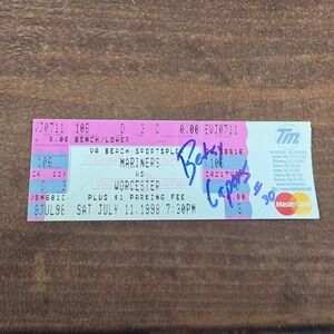 Ticketmaster Soccer Ticket Stub Mariners vs Worcester 1998 Blue Good Signed 90s